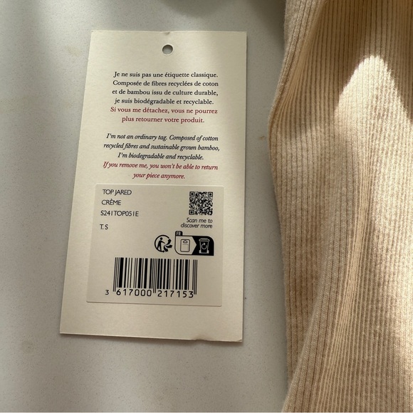 Sézane Jared Top Cream Size Small - Picture 5 of 5